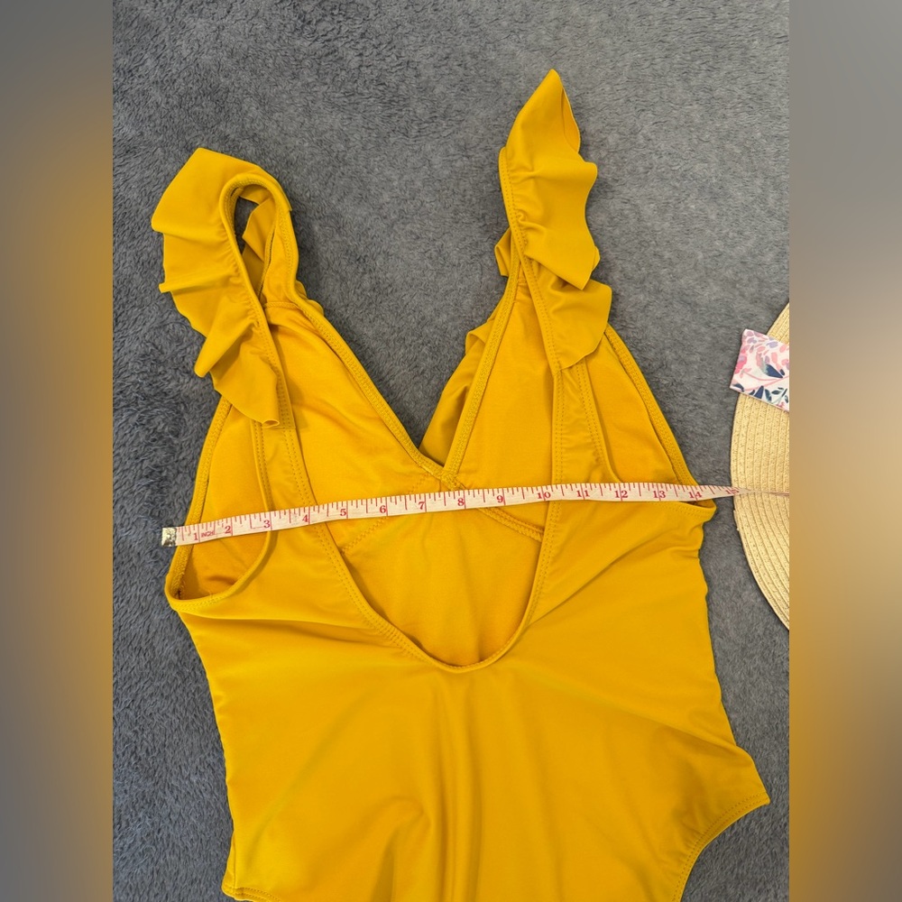 Yellow Ruffled One-Piece Swimsuit - Picture 4 of 6